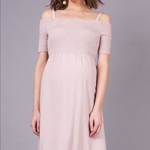 Seraphine Blush Maternity Off The Shoulder Maxi